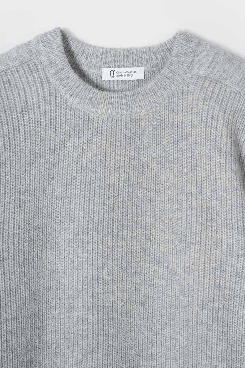 Maglione Uomo Alpaca Riciclata Grigio Silvano - Rifò Lab Moda circolare made in Italy