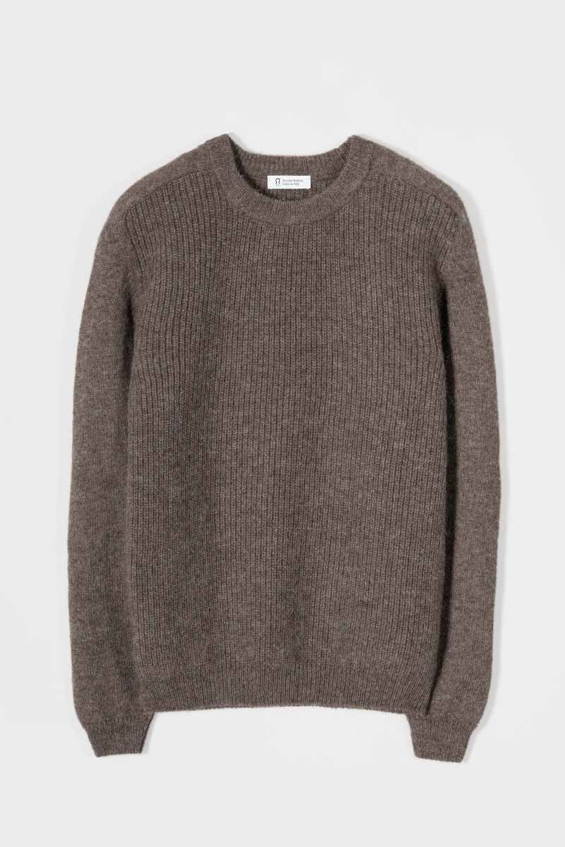 Maglione Uomo Alpaca Riciclata Marrone Silvano - Rifò Lab Moda circolare made in Italy