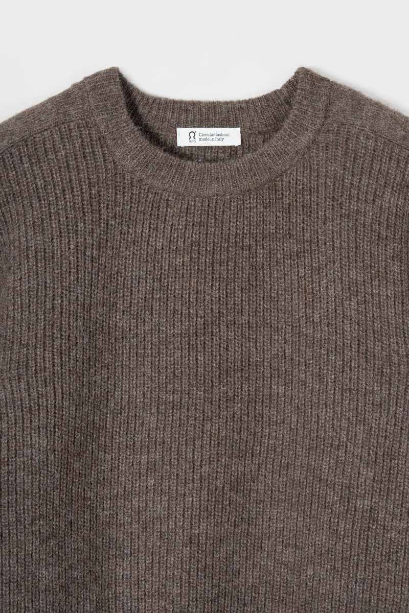 Maglione Uomo Alpaca Riciclata Marrone Silvano - Rifò Lab Moda circolare made in Italy