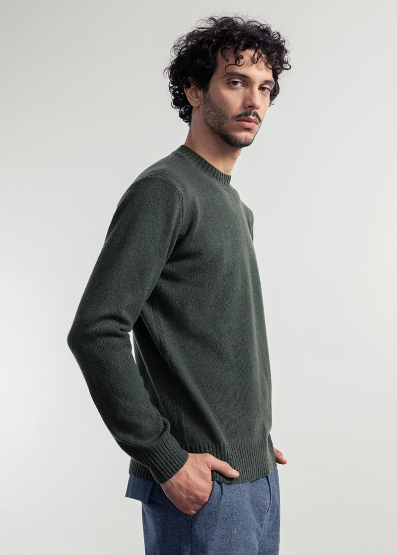 Verde Foresta | Maglia Uomo Lana Rigenerata Ferruccio