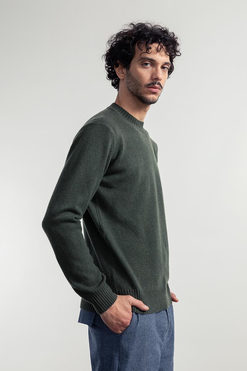 Verde Foresta | Maglia Uomo Lana Rigenerata Ferruccio