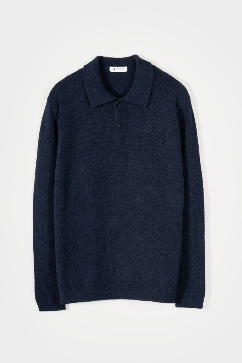 Maglione Polo Uomo Cashmere Riciclato Bernardo - Rifò Lab Moda circolare made in Italy
Blu Mora
