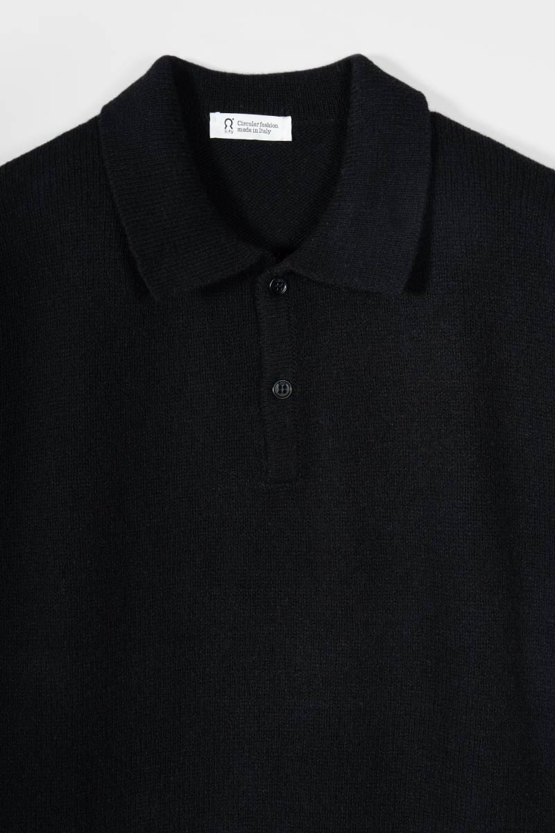 Maglione Polo Uomo Cashmere Riciclato Bernardo - Rifò Lab Moda circolare made in Italy
Nero Ardesia