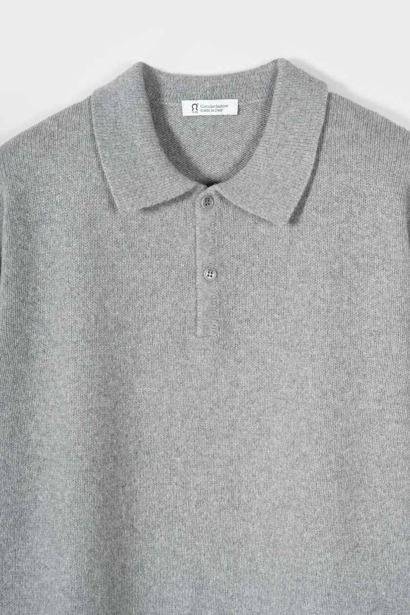 Maglione Polo Uomo Cashmere Riciclato Bernardo - Rifò Lab Moda circolare made in Italy
Grigio Calce