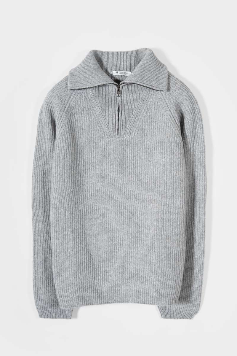 Maglione con Zip Uomo Lana Rigenerata Stefano - Rifò Lab Moda circolare made in Italy
Grigio Calce
