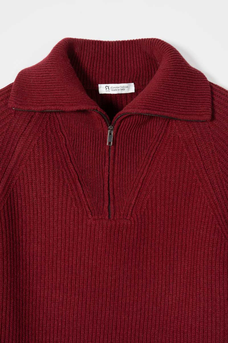 Maglia Zip Donna Lana Rigenerata Annalisa - Rifò Lab Moda circolare made in Italy 