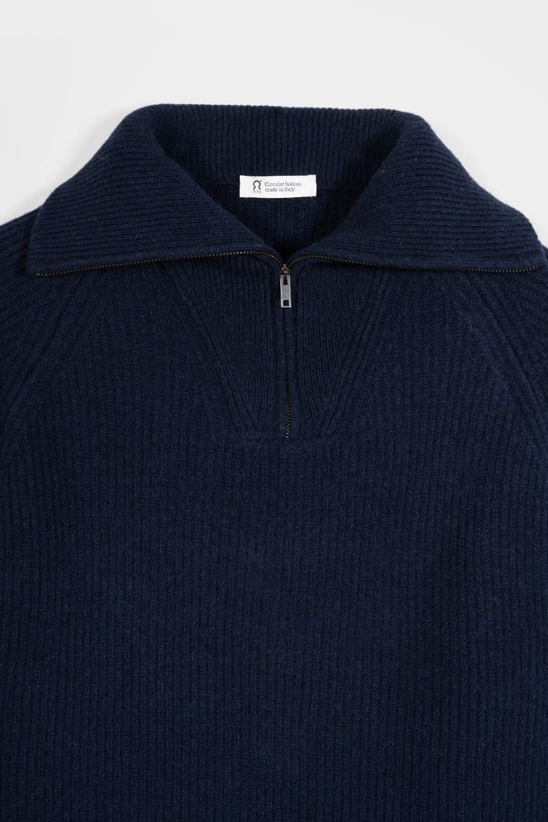 Maglia Zip Donna Lana Rigenerata Annalisa - Rifò Lab Moda circolare made in Italy 