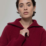 Maglia Zip Donna Lana Rigenerata Annalisa - Rifò Lab Moda circolare made in Italy 