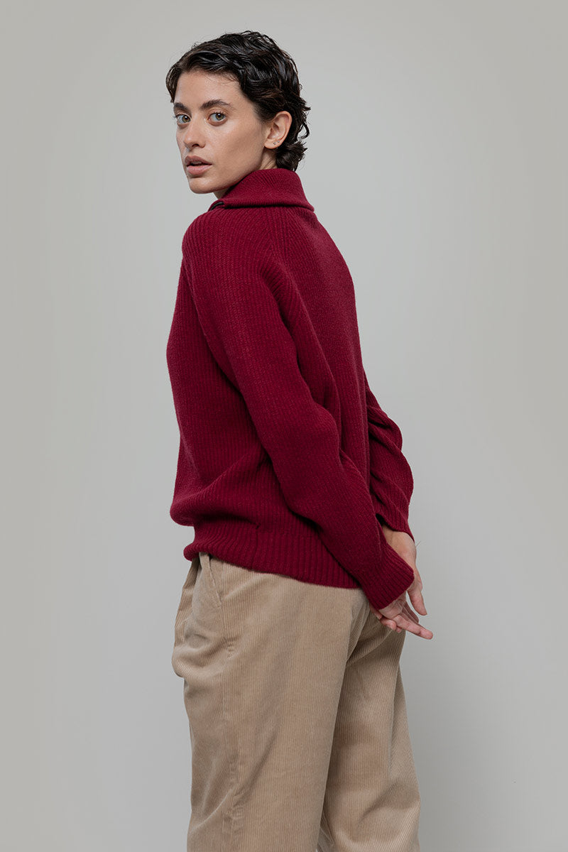 Maglia Zip Donna Lana Rigenerata Annalisa - Rifò Lab Moda circolare made in Italy 
