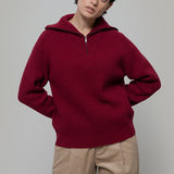 Maglia Zip Donna Lana Rigenerata Annalisa - Rifò Lab Moda circolare made in Italy 