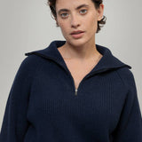 Maglia Zip Donna Lana Rigenerata Annalisa - Rifò Lab Moda circolare made in Italy 