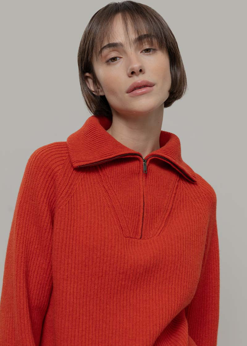 Maglia Zip Donna Lana Rigenerata Annalisa - Rifò Lab Moda circolare made in Italy 