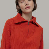 Maglia Zip Donna Lana Rigenerata Annalisa - Rifò Lab Moda circolare made in Italy 