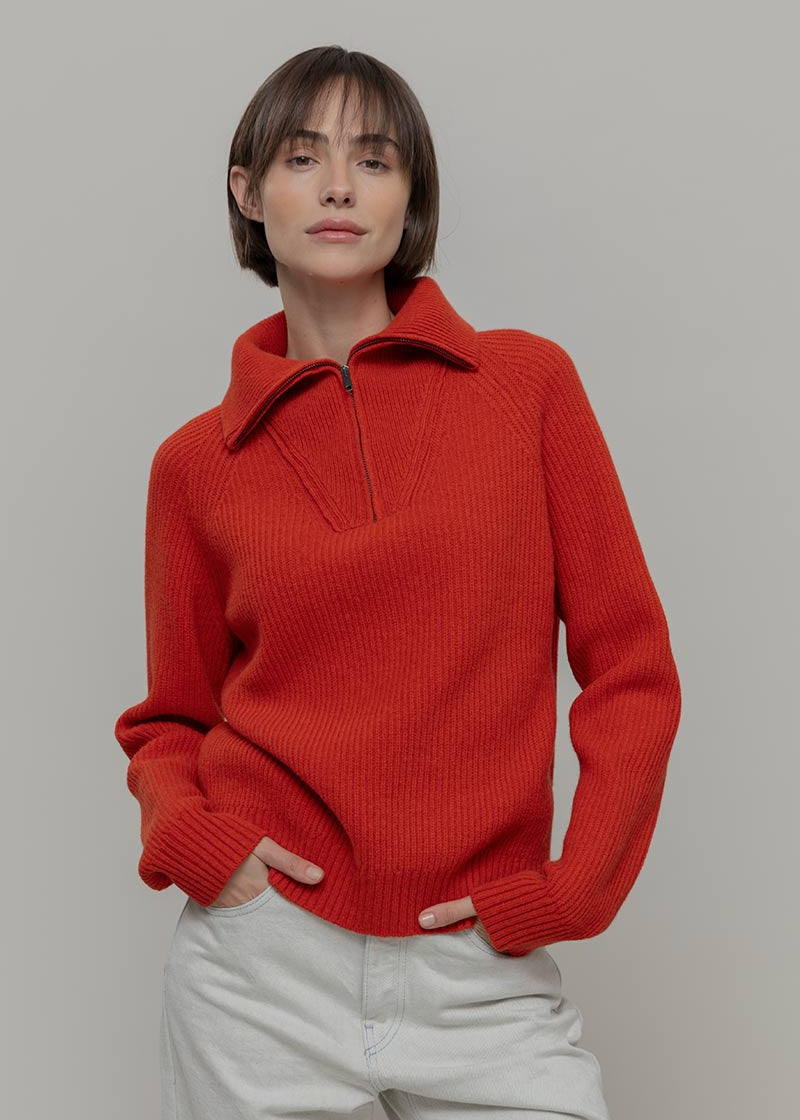 Maglia Zip Donna Lana Rigenerata Annalisa - Rifò Lab Moda circolare made in Italy 