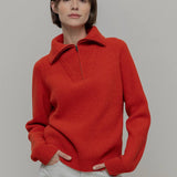 Maglia Zip Donna Lana Rigenerata Annalisa - Rifò Lab Moda circolare made in Italy 
