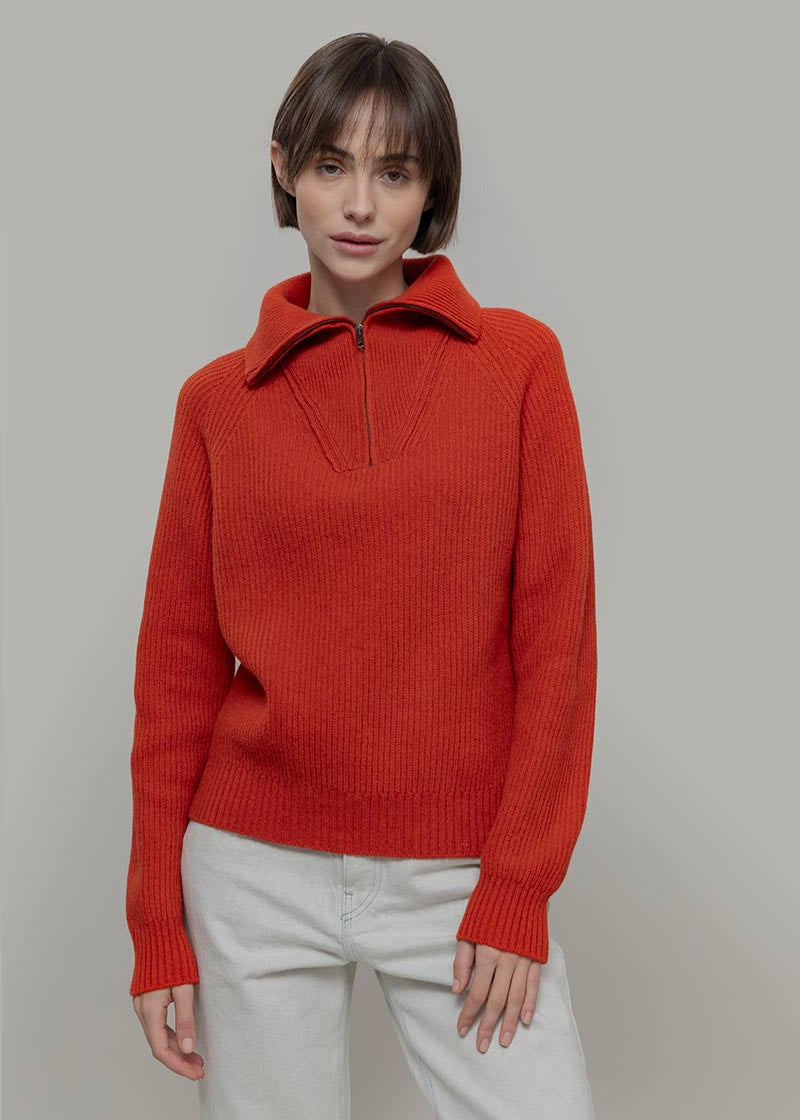 Maglia Zip Donna Lana Rigenerata Annalisa - Rifò Lab Moda circolare made in Italy 