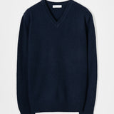 Maglione Scollo a V Uomo Cashmere Riciclato Flavio - Rifò Lab Moda circolare made in Italy
Blu Mora