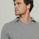 Grigio Cemento | Maglia polo uomo cashmere rigenerato