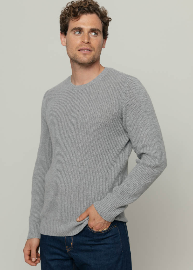 Grigio Calce | Maglia Uomo Cashmere Rigenerato Carlo