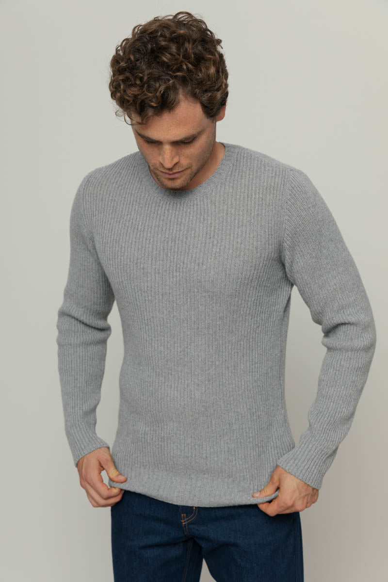 Grigio Calce | Maglia Uomo Cashmere Rigenerato Carlo