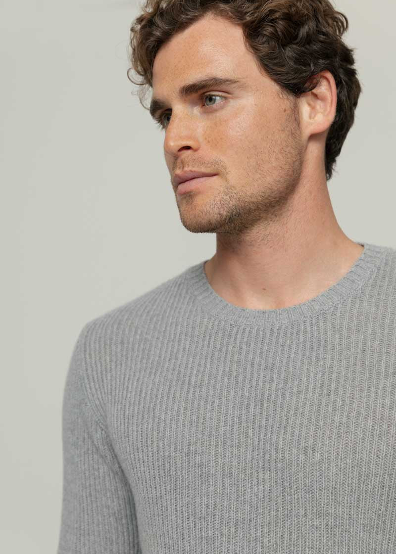 Grigio Calce | Maglia Uomo Cashmere Rigenerato Carlo