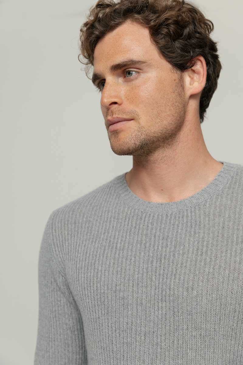 Grigio Calce | Maglia Uomo Cashmere Rigenerato Carlo