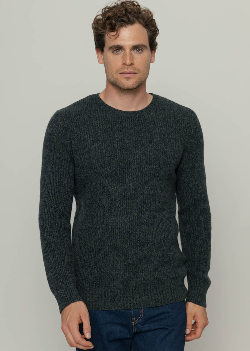 Mouline Verde Mirto | Maglia Uomo Cashmere Rigenerato Carlo