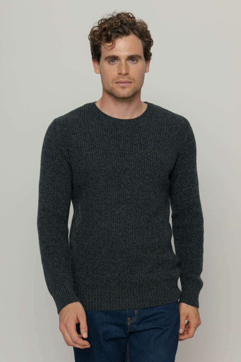 Mouline Verde Mirto | Maglia Uomo Cashmere Rigenerato Carlo