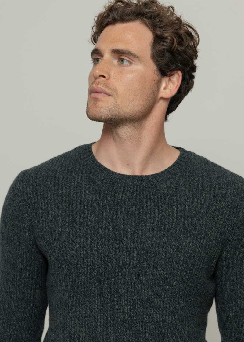 Mouline Verde Mirto | Maglia Uomo Cashmere Rigenerato Carlo