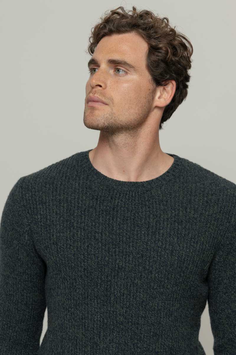 Mouline Verde Mirto | Maglia Uomo Cashmere Rigenerato Carlo