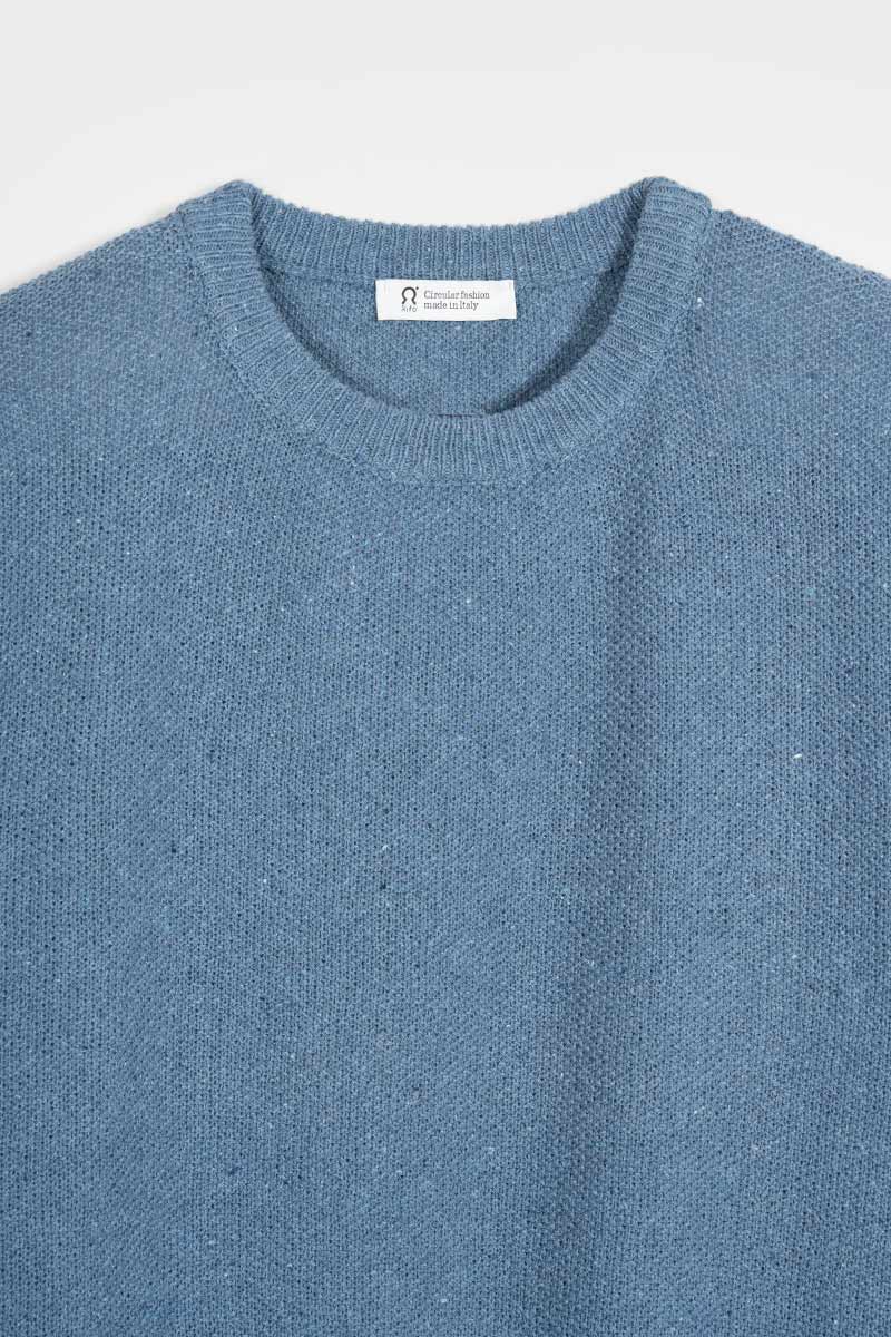 Blu Atlantico | Maglioncino leggero cotone jeans rigenerato