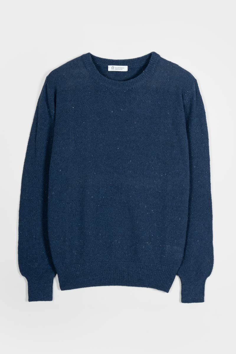 Blu Baltico | Maglioncino leggero cotone jeans rigenerato