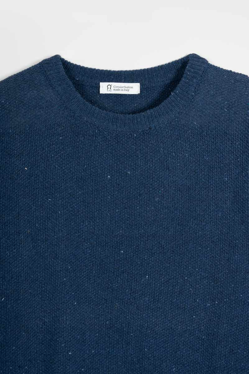 Blu Baltico | Maglioncino leggero cotone jeans rigenerato