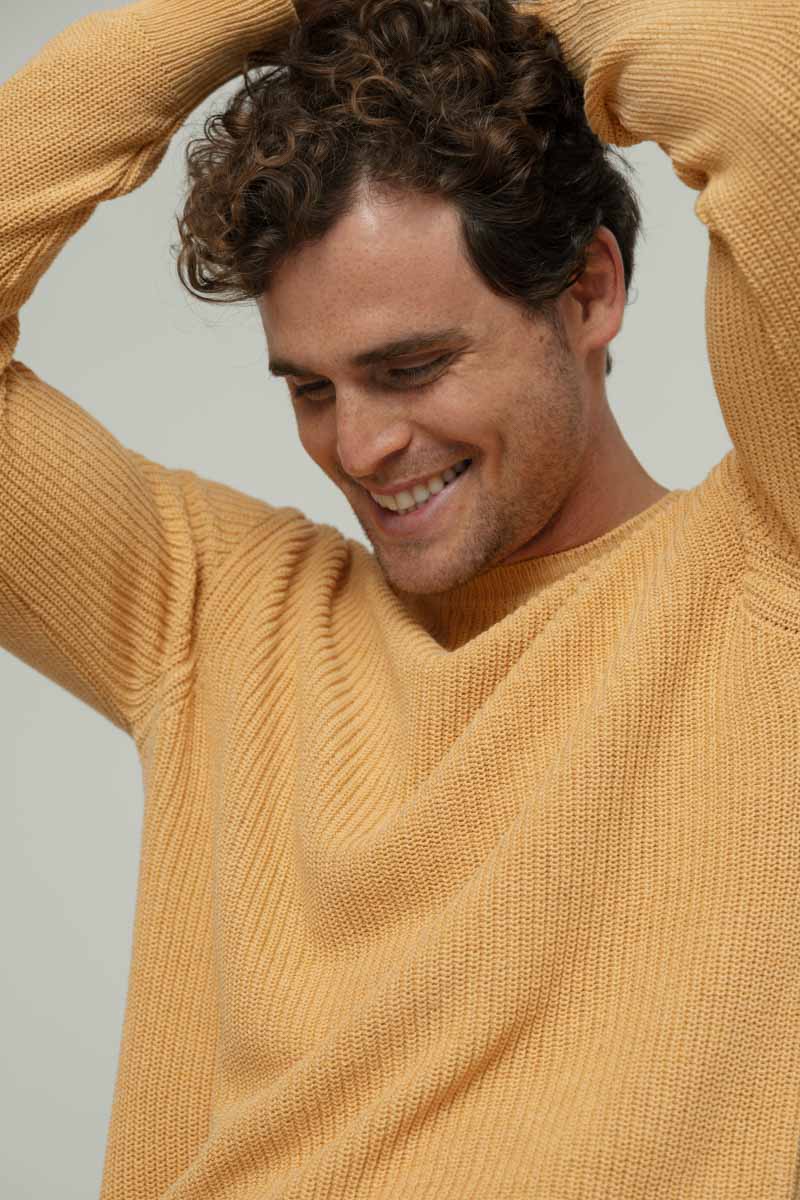 Arancio Papaya | Maglia Uomo Cotone Rigenerato Luca