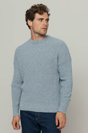 Chanteclaire Azzurro Mediterraneo | Maglioncino rigenerato uomo cotone spalla scesa