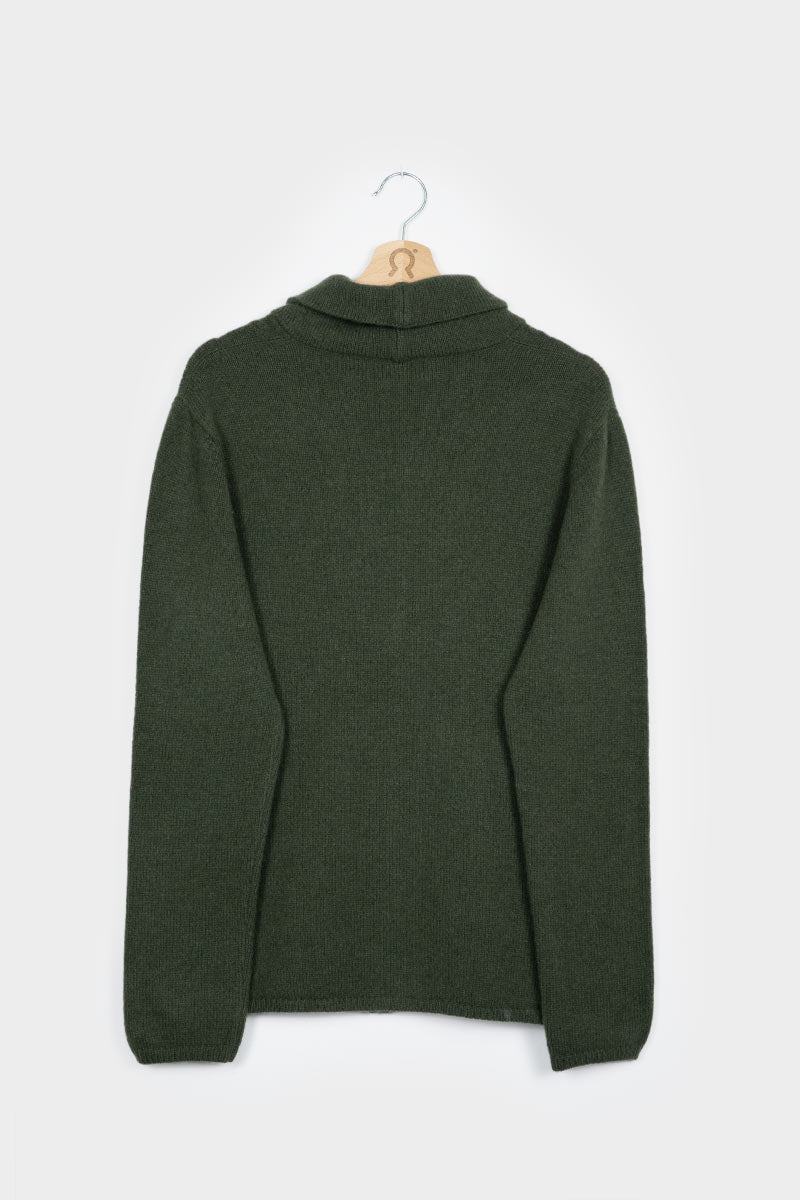 Verde Foresta | Cardigan Uomo Lana Rigenerata Ambrogio