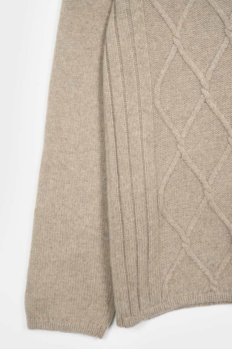 Beige Sabbia | Cardigan Uomo Lana Rigenerata Ambrogio