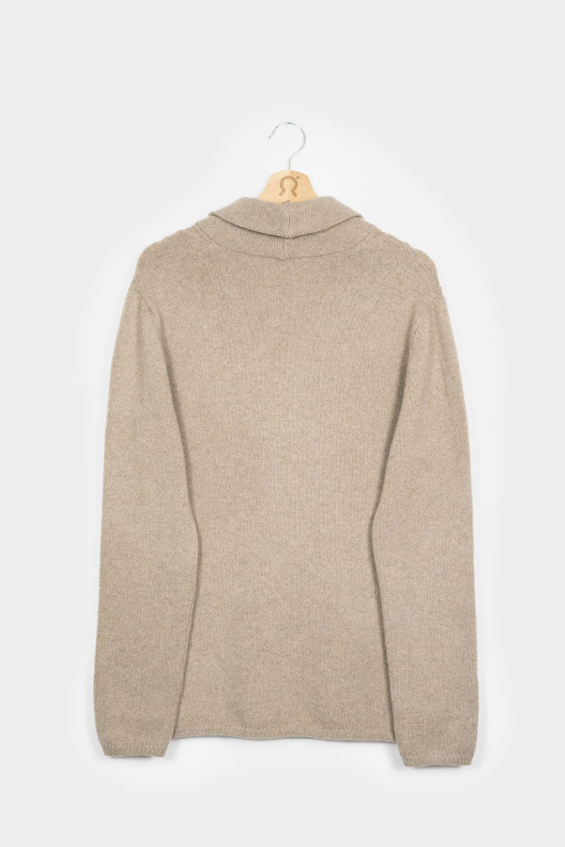 Beige Sabbia | Cardigan Uomo Lana Rigenerata Ambrogio