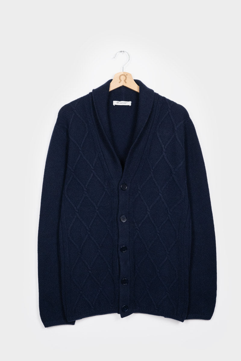 Blu Mora | Cardigan Uomo Lana Rigenerata Ambrogio