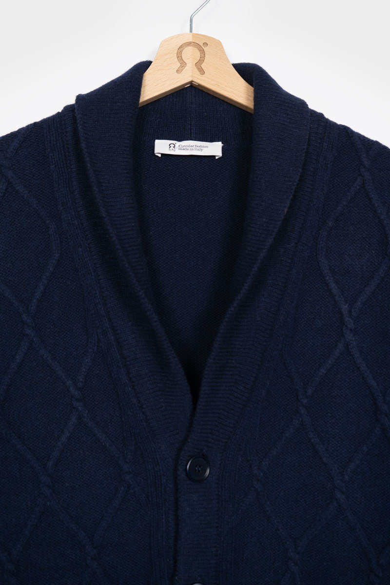 Blu Mora | Cardigan Uomo Lana Rigenerata Ambrogio