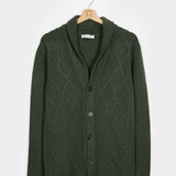 Verde Foresta | Cardigan Uomo Lana Rigenerata Ambrogio