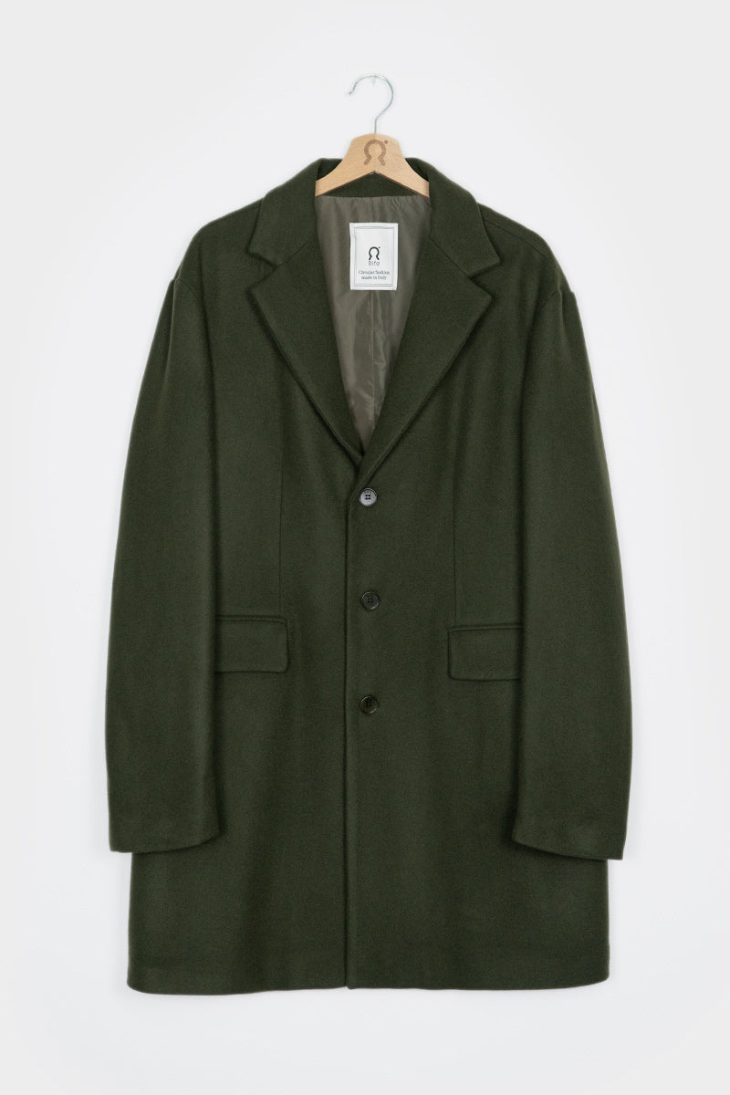 Verde Felce | Cappotto Uomo Lana Rigenerata Gilberto