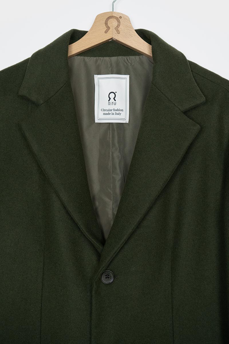 Verde Felce | Cappotto Uomo Lana Rigenerata Gilberto