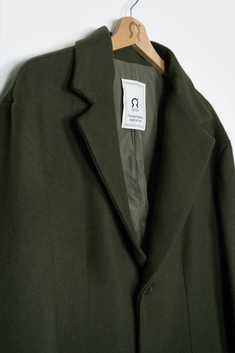 Verde Felce | Cappotto Uomo Lana Rigenerata Gilberto