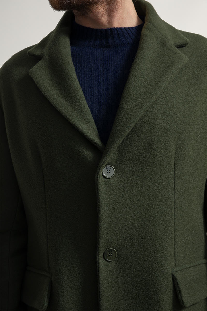 Verde Felce | Cappotto Uomo Lana Rigenerata Gilberto