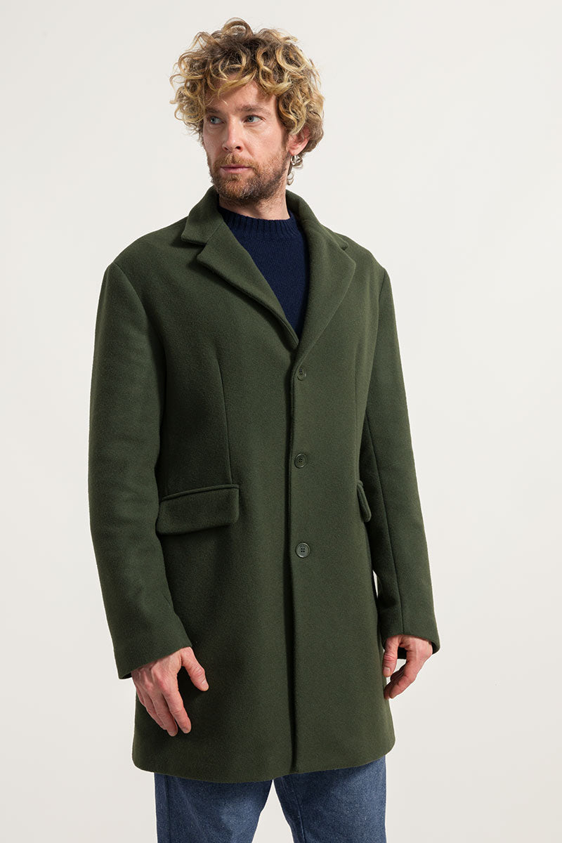 Verde Felce | Cappotto Uomo Lana Rigenerata Gilberto