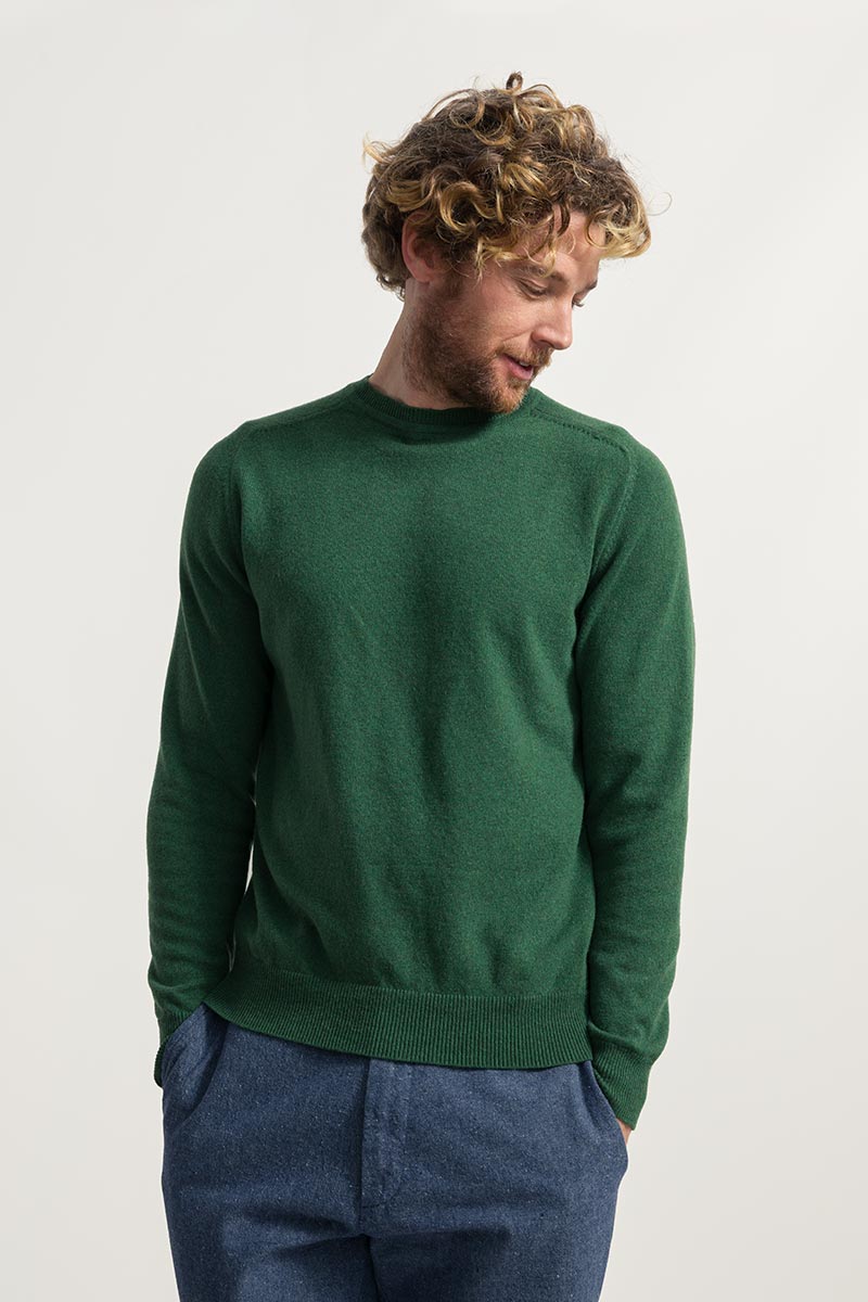 Verde Bietola | paricollo uomo light cashmere sostenibile