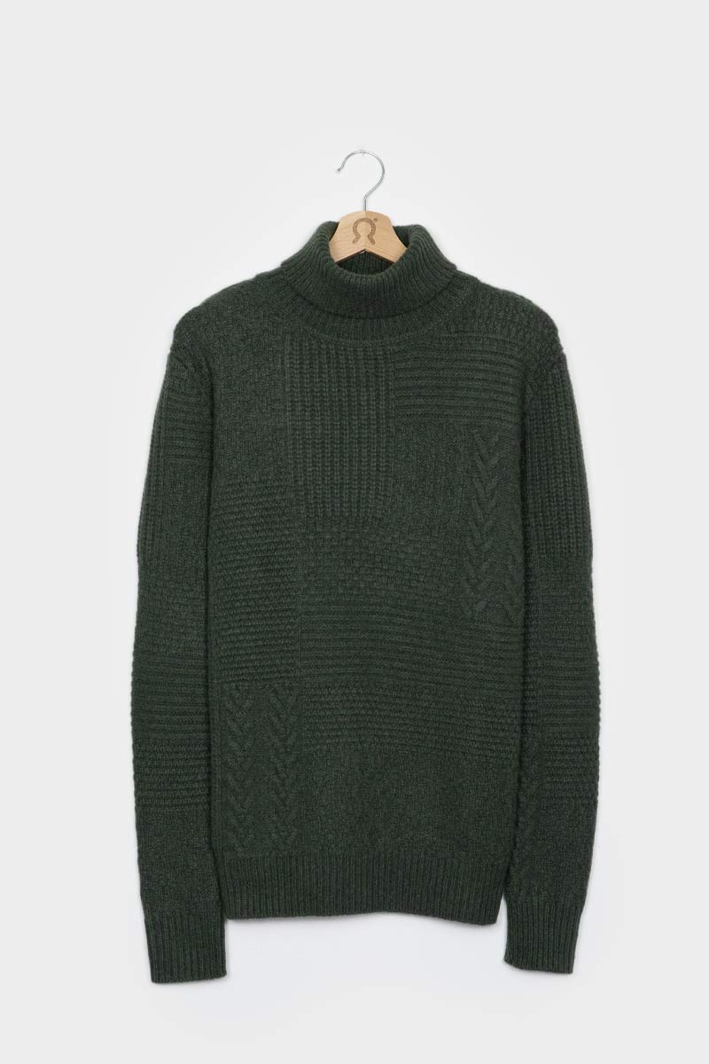 Verde Foresta | Maglia Uomo Cashmere Rigenerato Bartolomeo