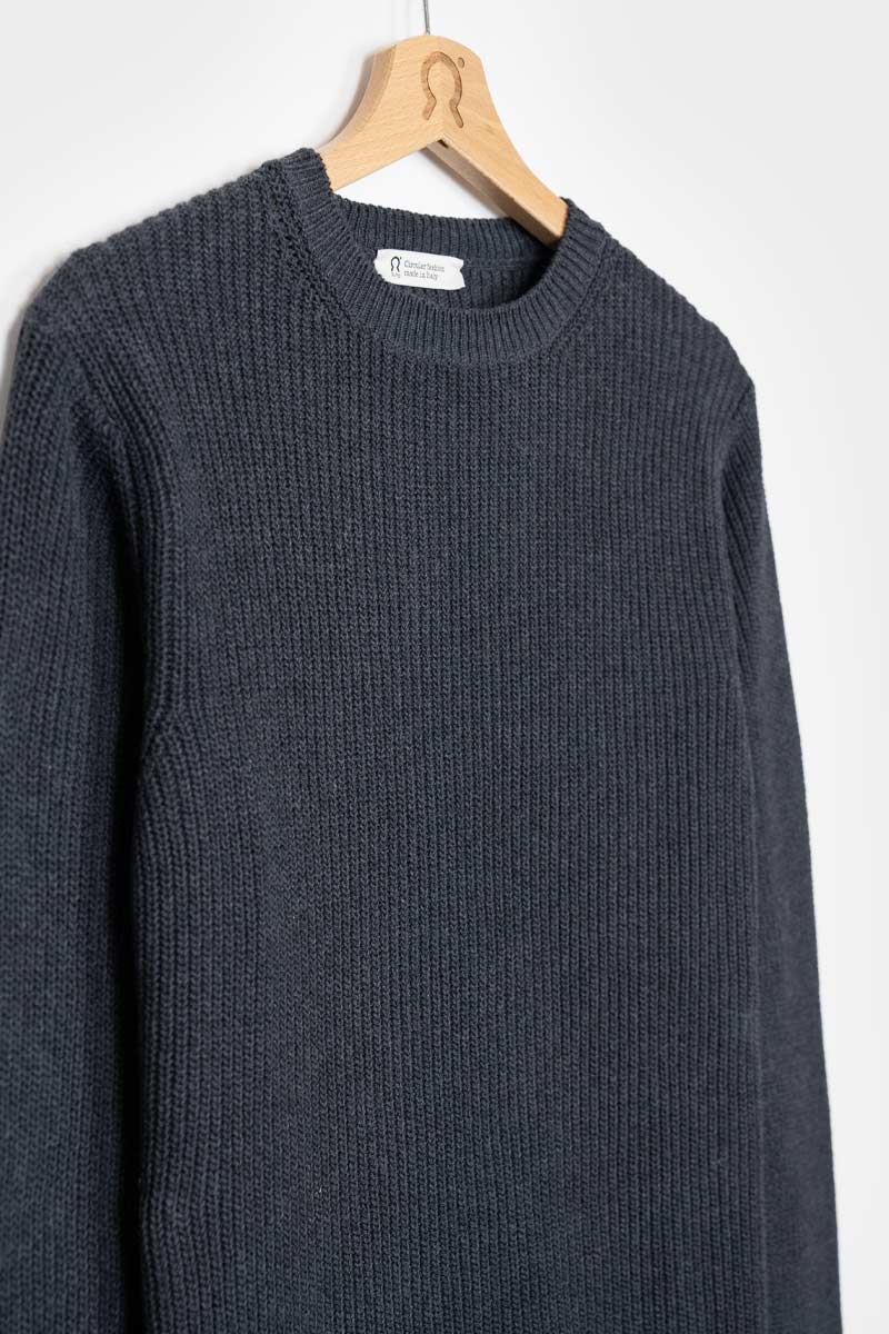 Grigio Antracite | Maglia Uomo Cotone Rigenerato Luca