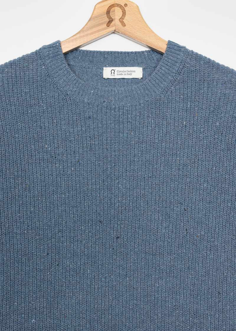 Blu Atlantico | Maglia Uomo Cotone Jeans Rigenerato Vittorio